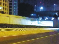 郑州京广北路隧道“美容”啦!增加反光标志照明设备