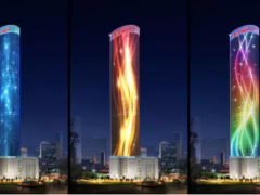 重庆解放碑首栋全彩灯饰楼宇年底亮相